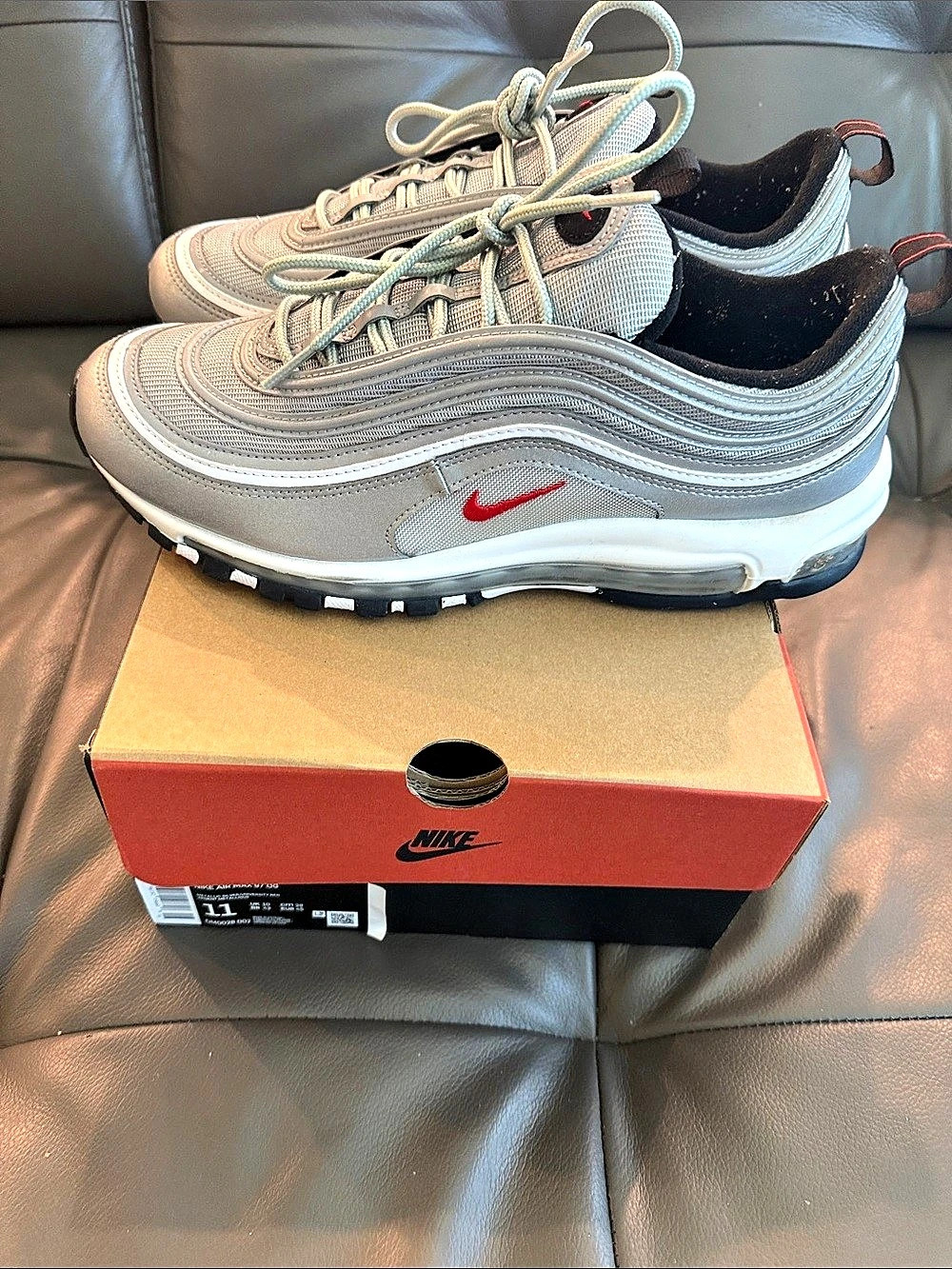 Nike Air Max 97 OG "Silver Bullet" Sneakers US 11 Gray & White
